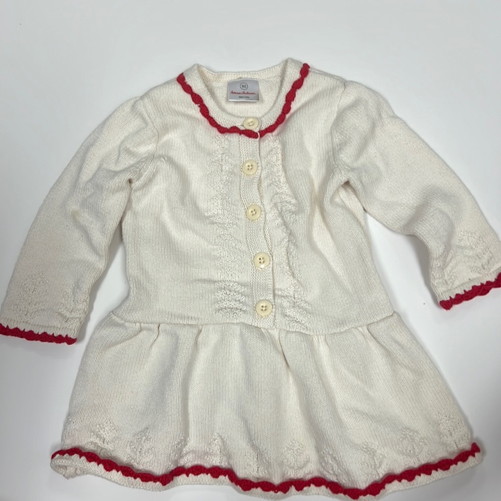 Cream and red Hanna Andersson sweater dress
